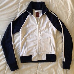 Navy and white track jacket